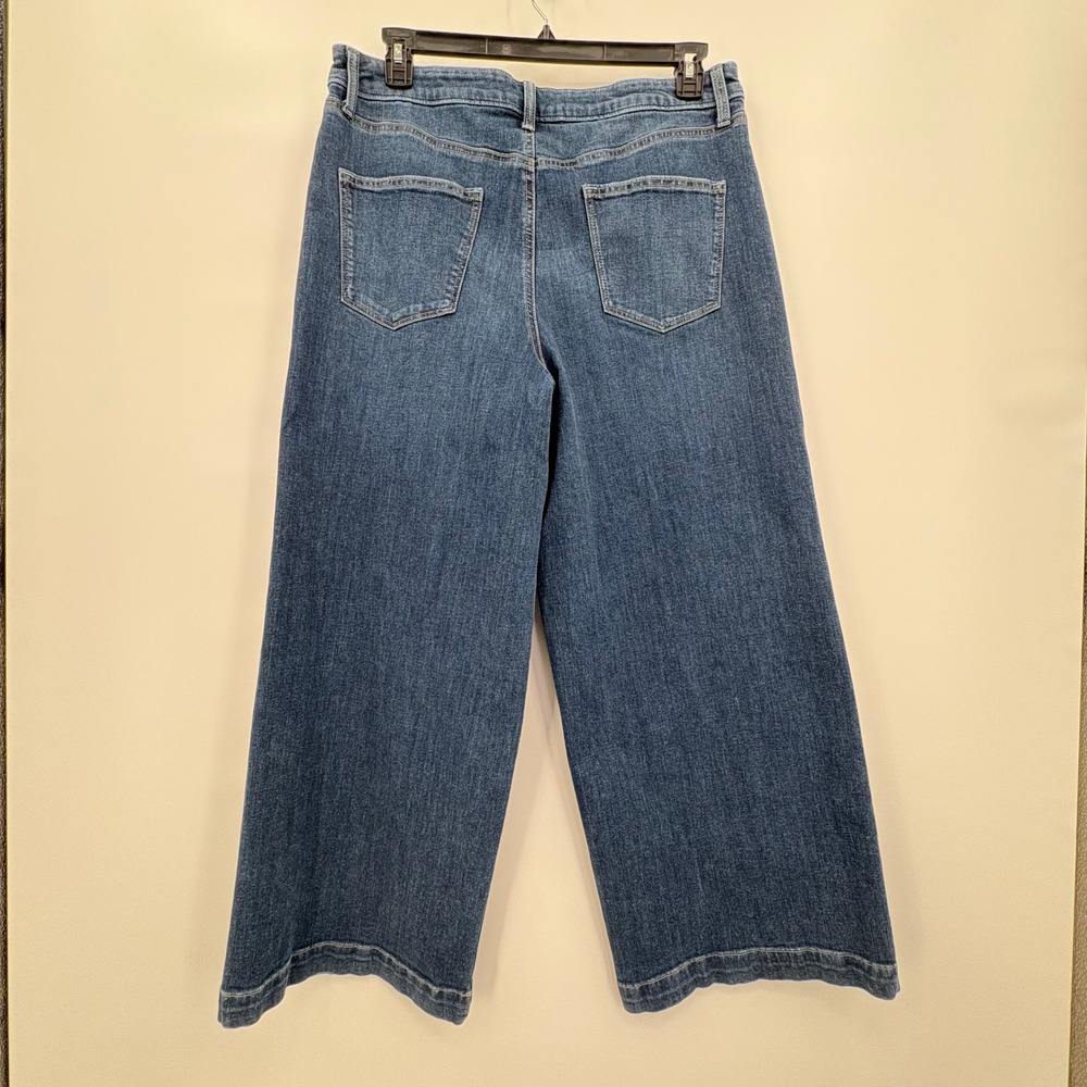 Sonoma Goods For Life Womens Plus Size 18 Wide Leg Crop Jeans Blue Medium Wash - Picture 4 of 11